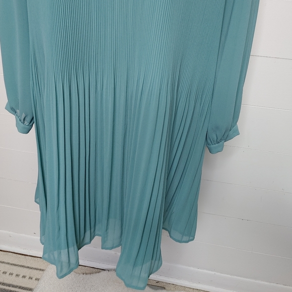 Esprit accordion pleated teal chiffon dress size 14 - Picture 5 of 15